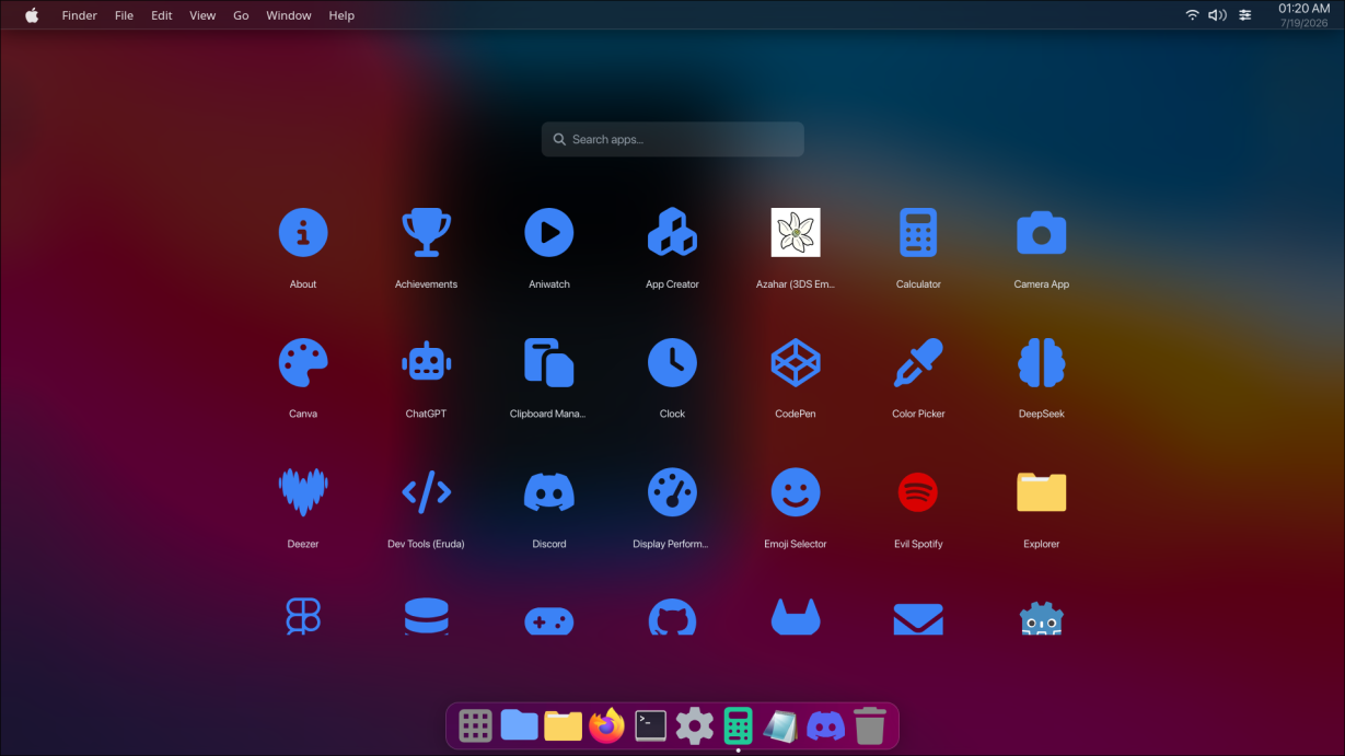 YukiOS Mac Launchpad