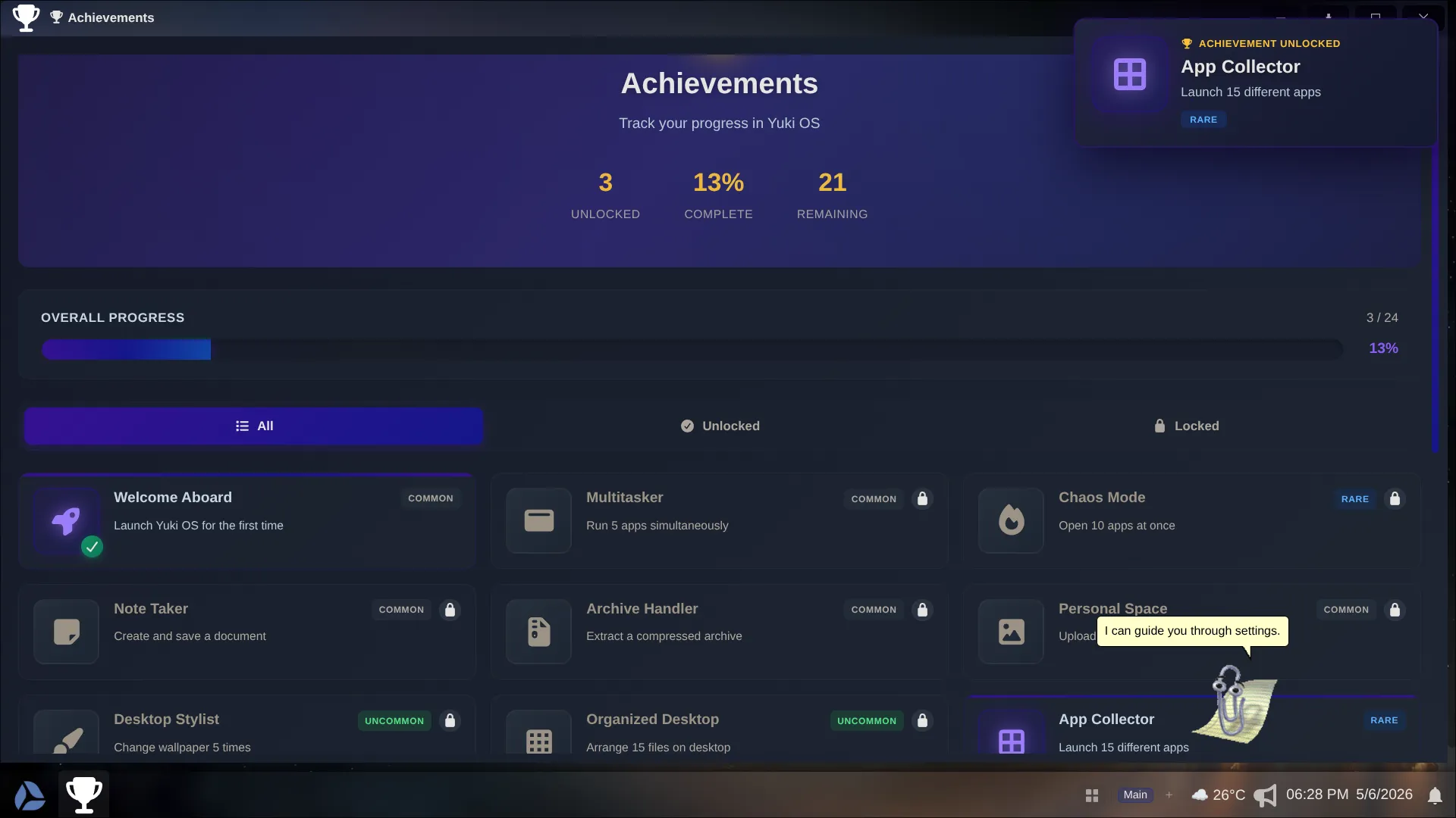 YukiOS Achievements