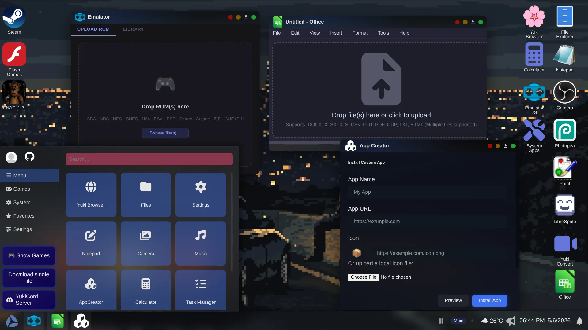 YukiOS Start Menu